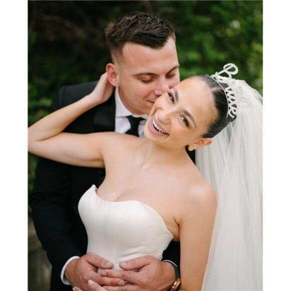 White Short Wedding Veil Pearl Rhinestone Bride Veils Bridal Veils Bachelorette